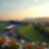 A panoramic view of Letsrun Park showcasing the racecourse and facilities